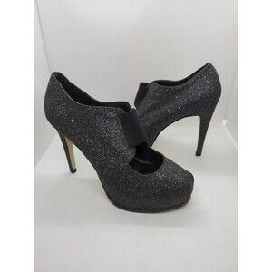 City Streets Black/ Iridescent an Silver Glitter Pumps Size 8.5 Heels
